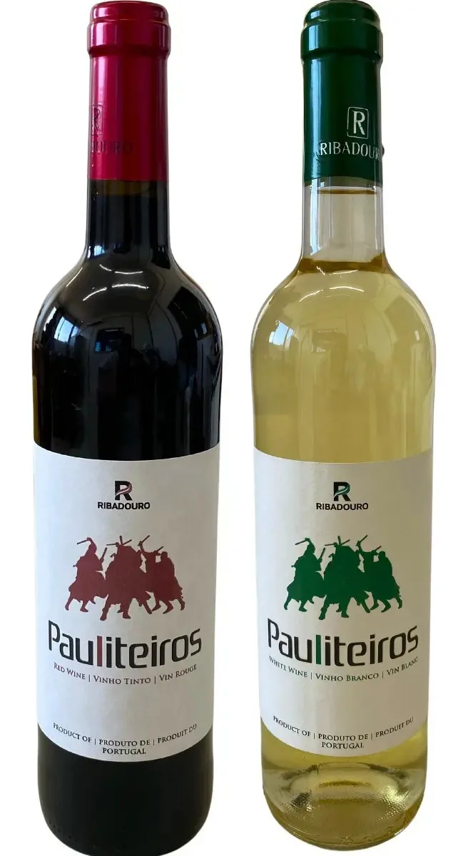 Kit 2 Vinhos Português Branco Tinto Pauliteiros Ribadouro