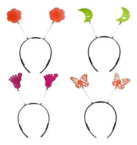 Tiara Neon Sortida Colorida Com Glitter - 10 Unidades