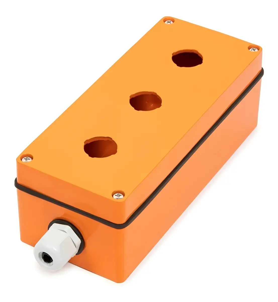 Botoeira Elétrica MPS 3 Botões 22mm Metálica Laranja para Indústrias