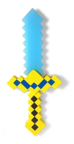 Espada Minecraft De Diamante - 36cm Com Som E Luz