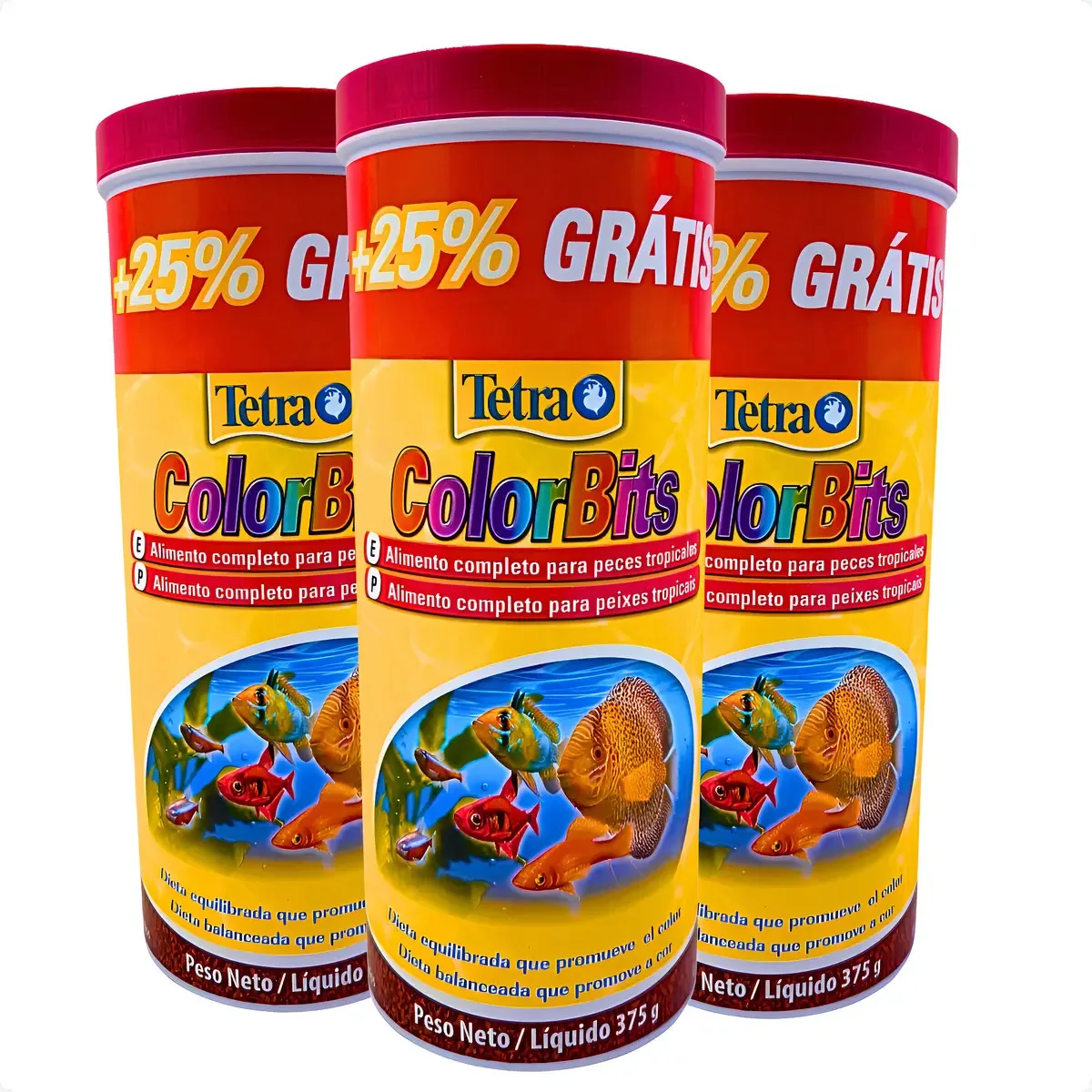 3 Ração Para Peixes Colorbits Granules - Tetra - 375g