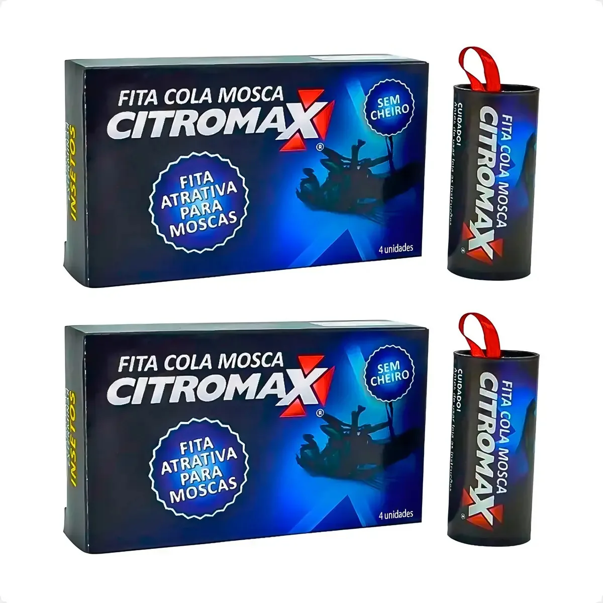 Kit 2 Fita Cola Mosca Citromax Adesiva Pega Insetos - 78cm