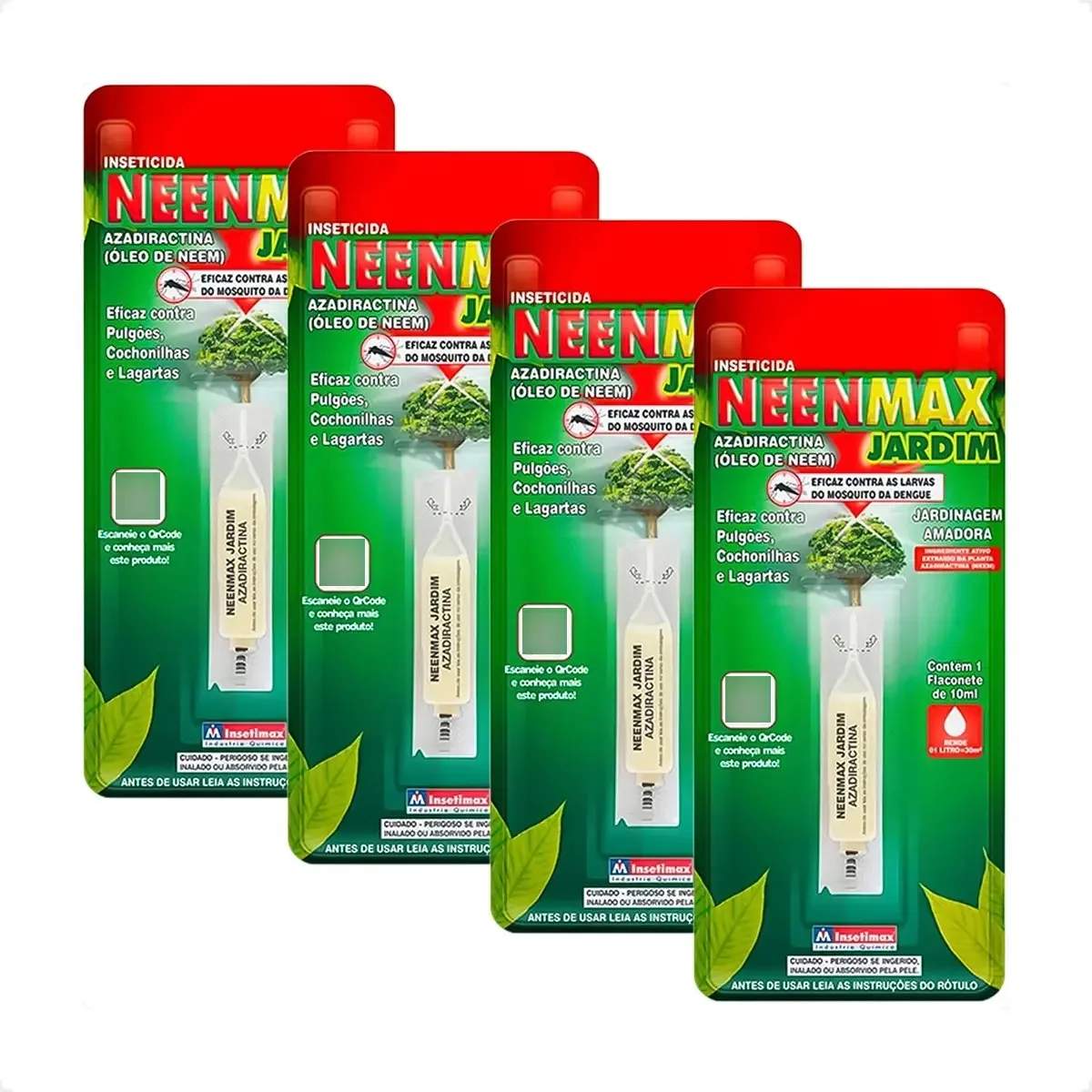 4 Neenmax Jardim Azadiractina Monodose Insetimax- 10ml