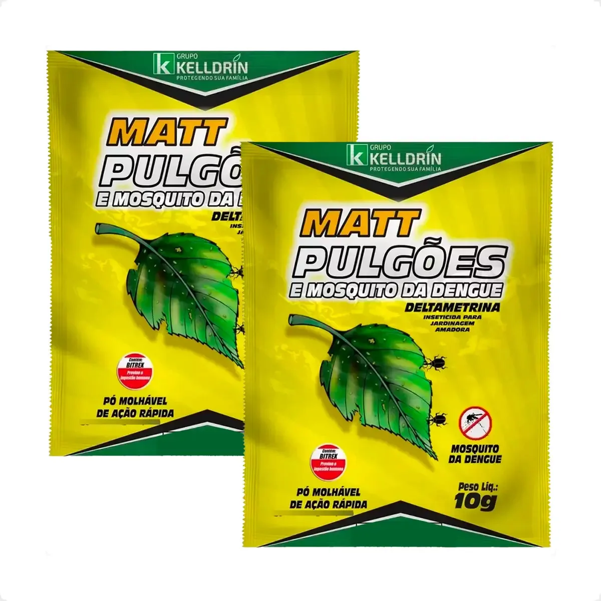 2 Matt PuLGões E Mosquito Da Dengue Kelldrin Inseticida 10 G