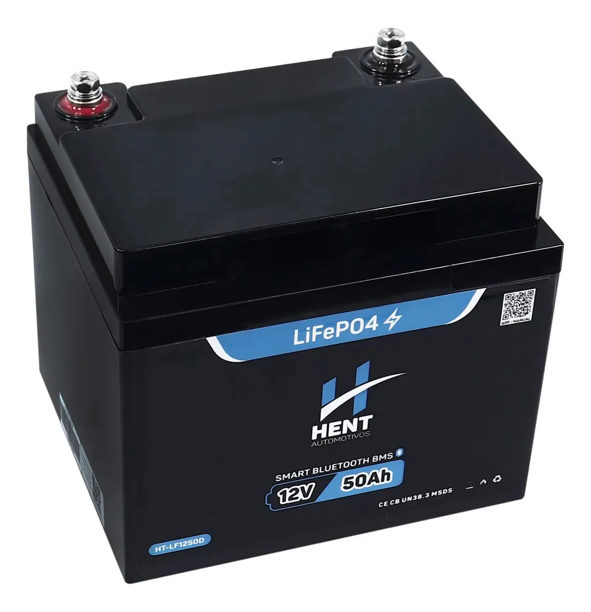 Bateria Hent Automotivos Barco, trailer, motorhome Lítio E Bluetooth 12v 50ah 640wh