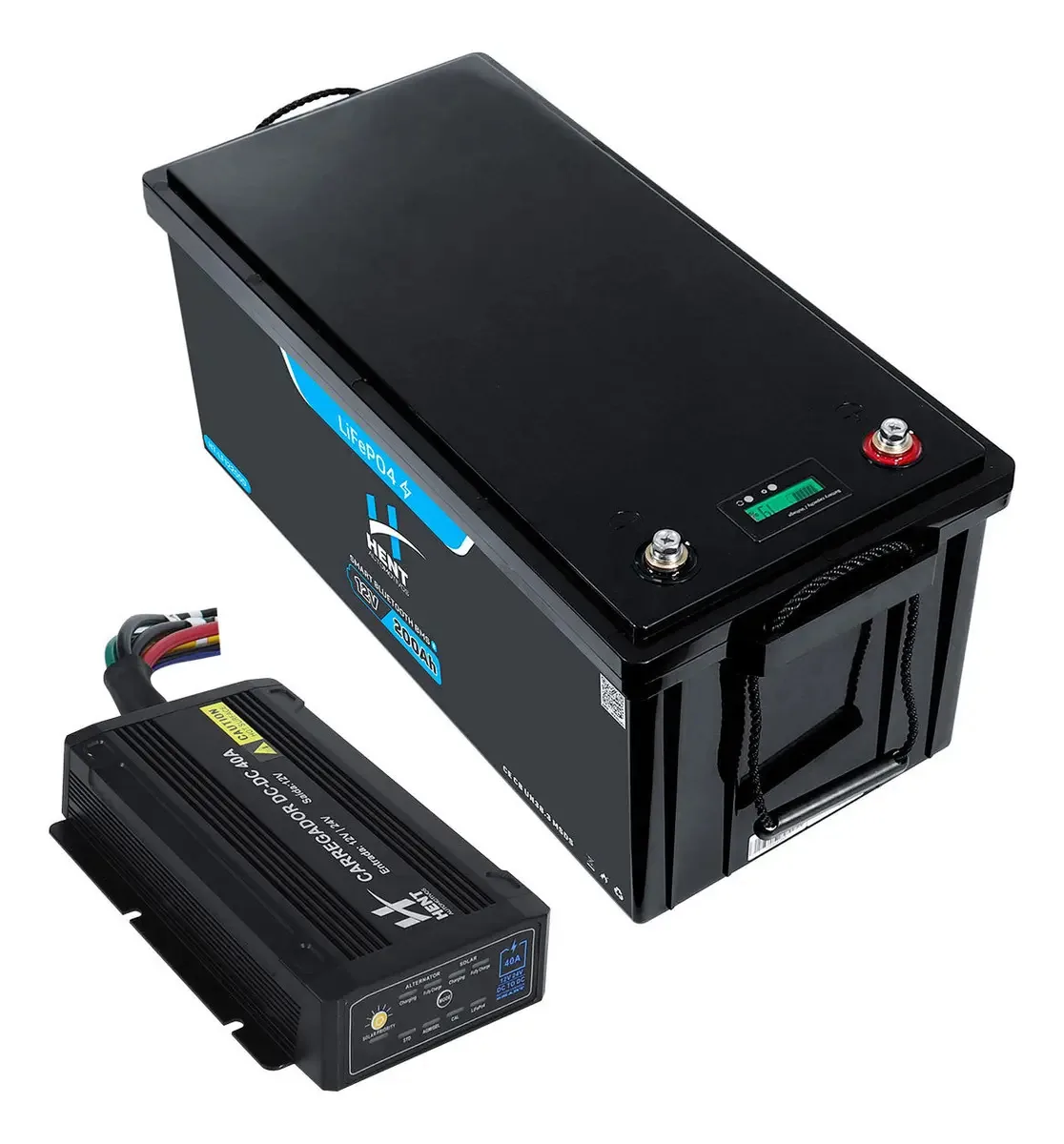 Kit Bateria Lifepo4 12v 200a Com Carregador Dc-dc 40a