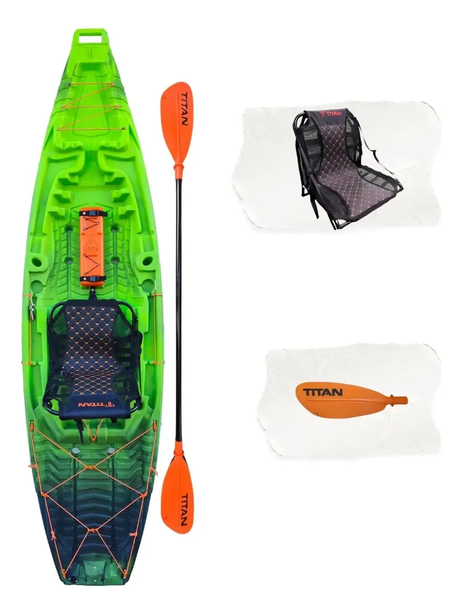 Caiaque Atlas de pesca com remo e cadeira Titan cor selva