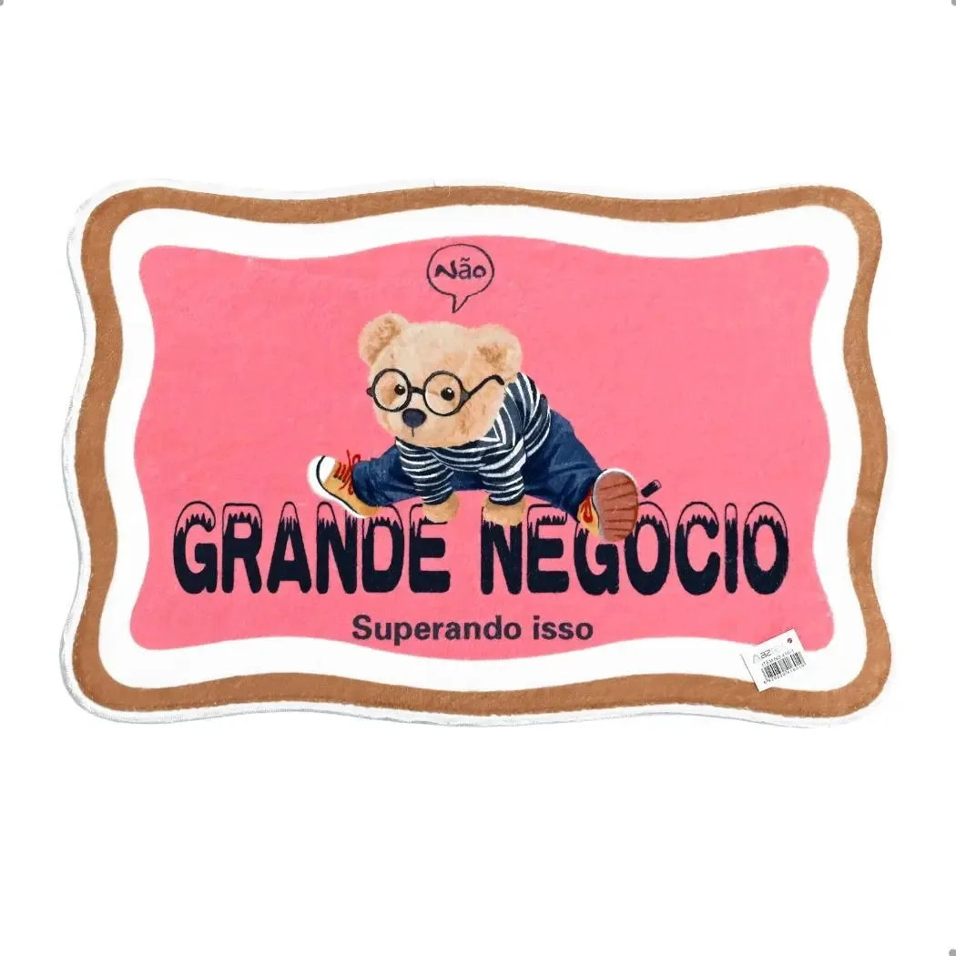 Tapete Multicaz Tapete Infantil Urso Aveludado Antialérgico -grande Negócio Cor Rosa Tapete Infantil Urso Aveludado Antialérgico -grande Negócio