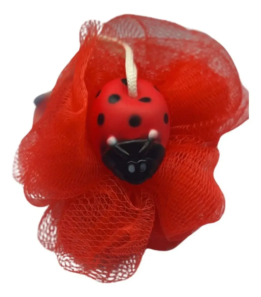 Esponja Para Banho Infantil Animais - Joaninha Vermelho