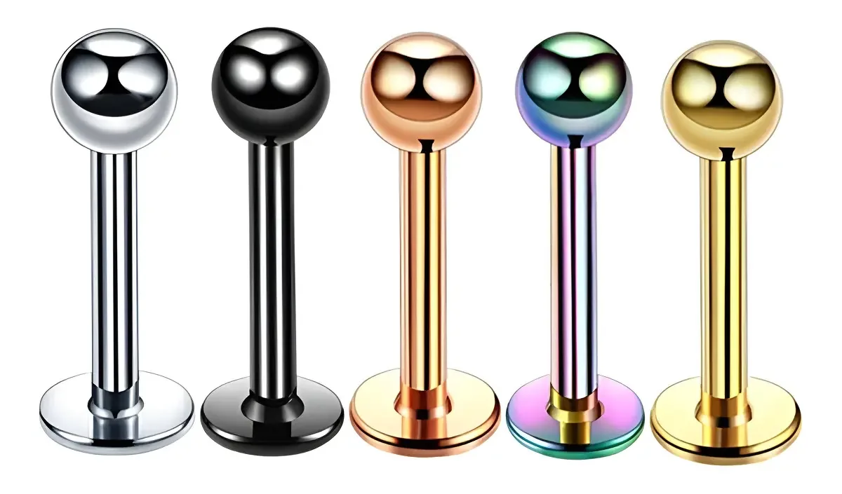 10 Piercings Tragus Medusa Bolinha 3 Mm Aço - Dourado 8 Mm