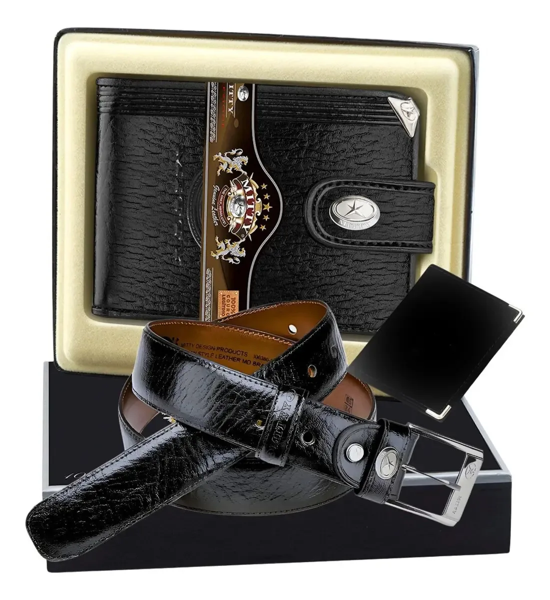 Carteira Masculina de Couro Mitty Romana, com Porta Moedas – Preta