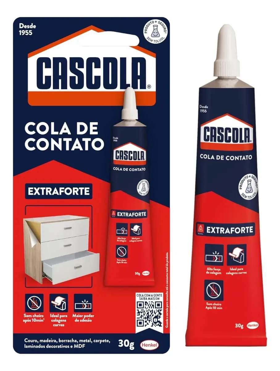 Adesivo Cola De Contato 30g Cascola Sapateiro Calçados Artesanato Marceneiro