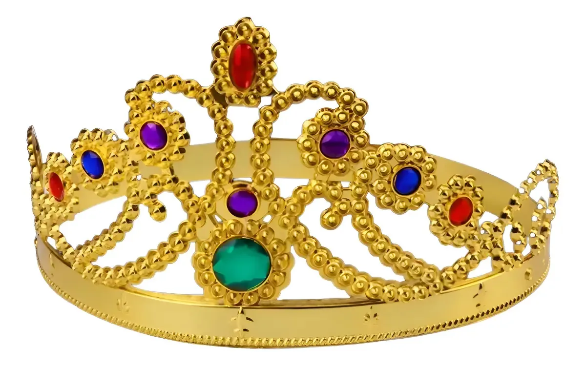 Kit 10 Coroas Ajustáveis Douradas Princesa Rainha Gis Festa Fantasia