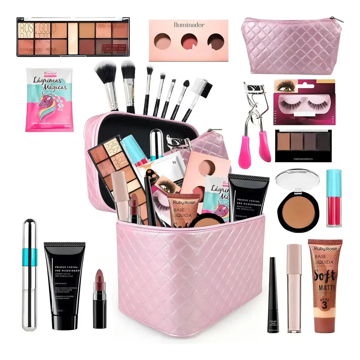 Maleta + Kit Maquiagem Completa Luisance Rubys Jmj15 Cor Pele Negra
