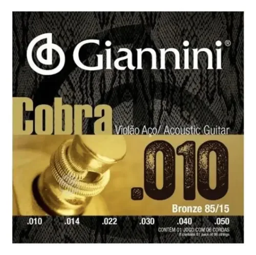 Cordas de guitarra elétrica Giannini 010-050 12 cordas