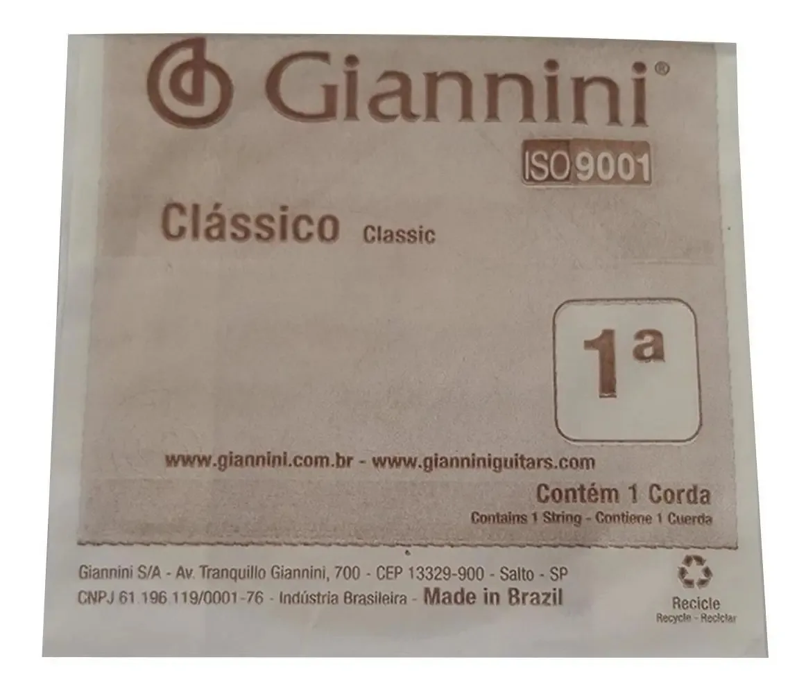 Corda Avulsa Giannini Genwpalm Primeira Mi Para Violão Nylon