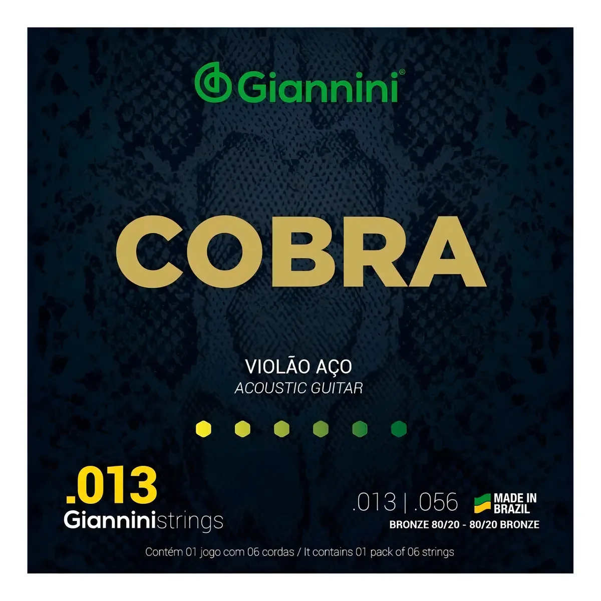 Cordas Giannini Violão 013 Nanotec Ca82m Aço