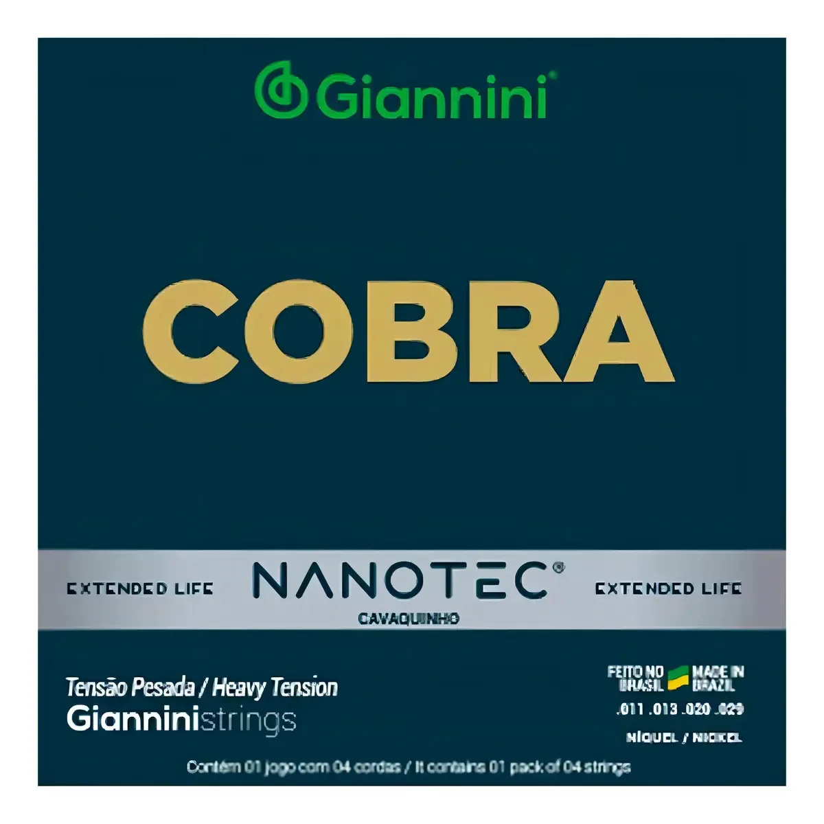 Encordoamento Cavaquinho Giannini NanoTec Níquel 4 Cordas Pesado