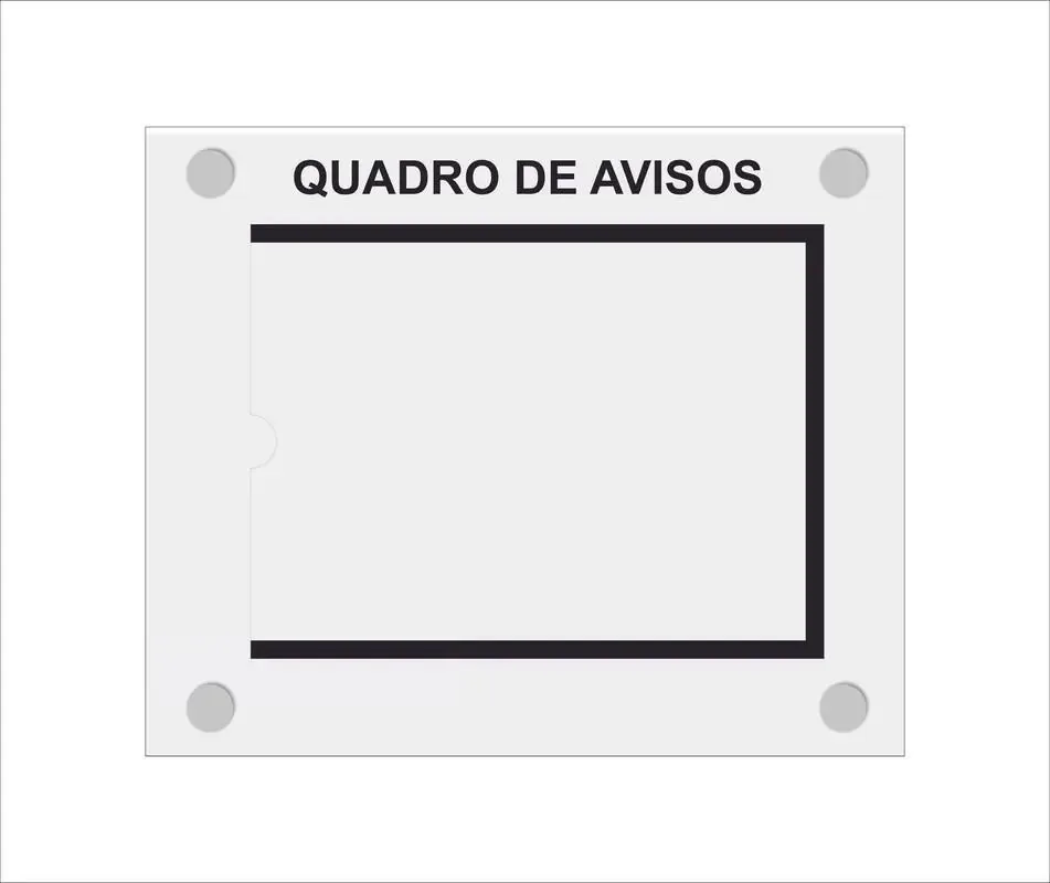 Quadro De Aviso Gestão Com 1 Displays A4 Acrílico Preto