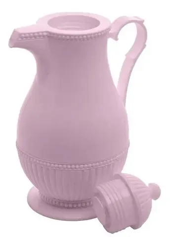 Garrafa Térmica Plástico Café Chá Leite Quente 1000ml Rosa