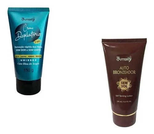 Kit Creme Depilatório 150g E Autobronzeador 130ml Butterfly