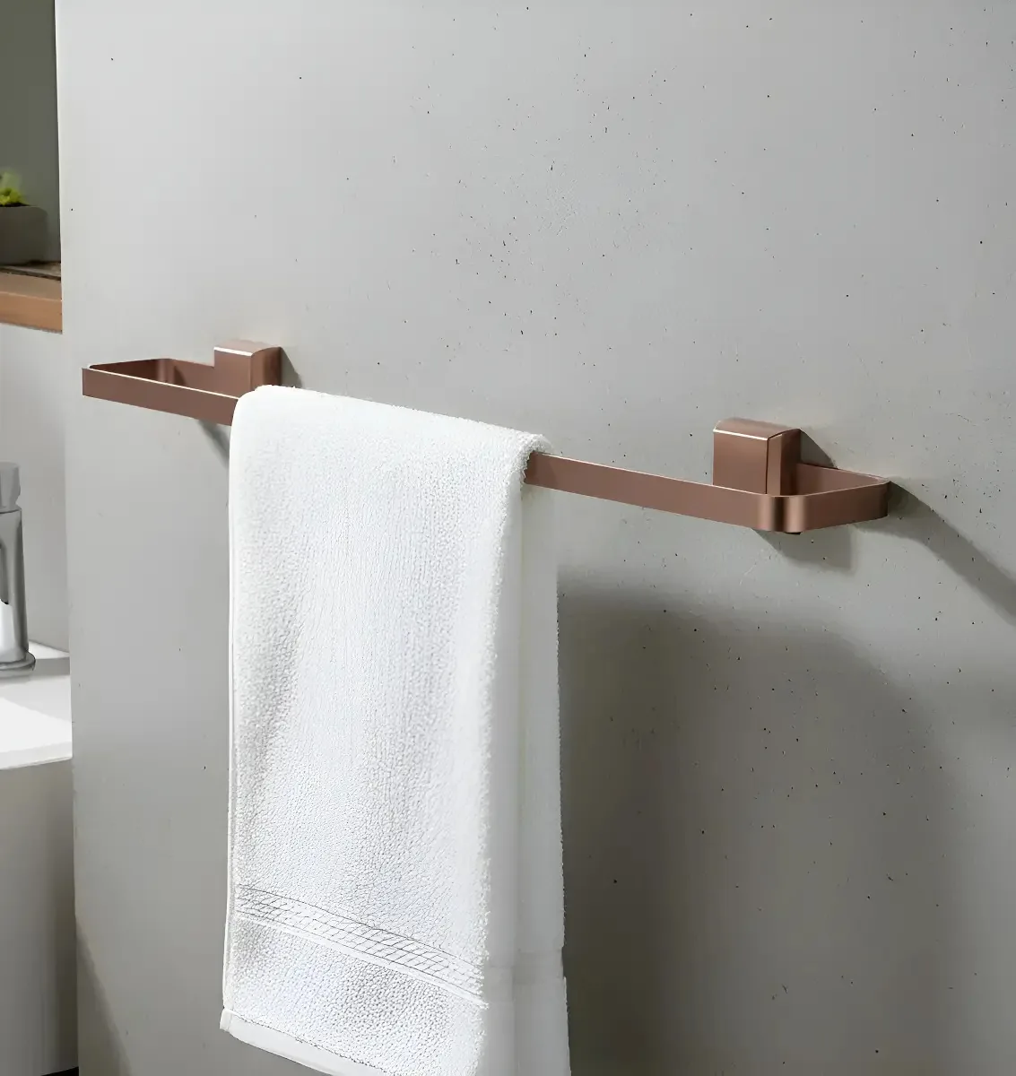 Porta Toalha Banho Luxo Marrom Corten Toalheiro 50cm Parede