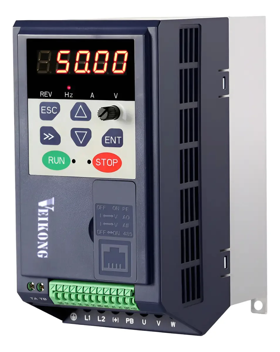 Inversor Frequência Trifásico Veikong VFD500M 2.2kW 9.4A para Motores