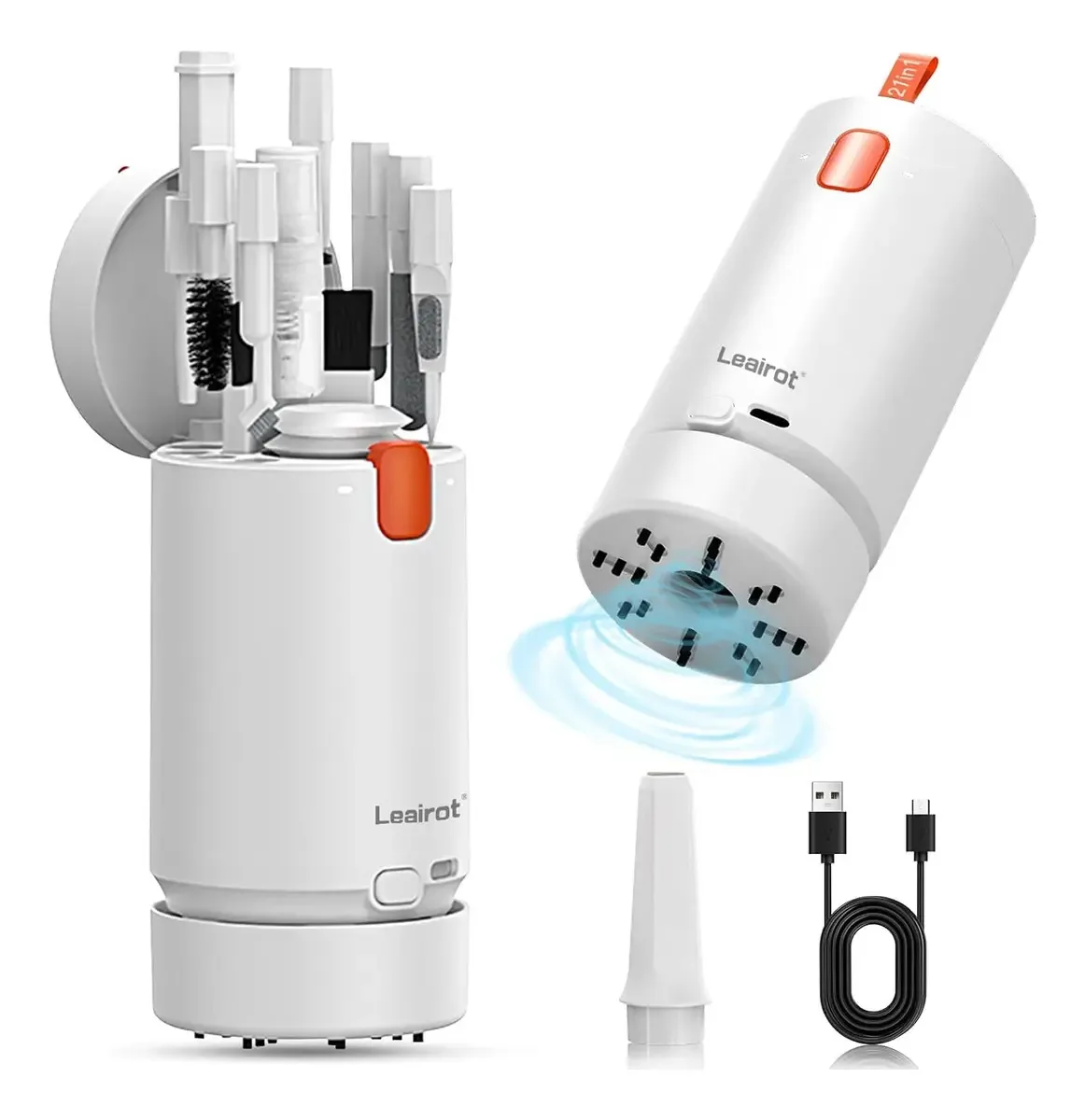 Kit de limpeza eletrônica 21 em 1 — limpador de teclado, kit de limpeza de teclado, limpador portátil com escova, limpador eletrônico para AirPods Pro/telefone/computador/tela com mini aspirador