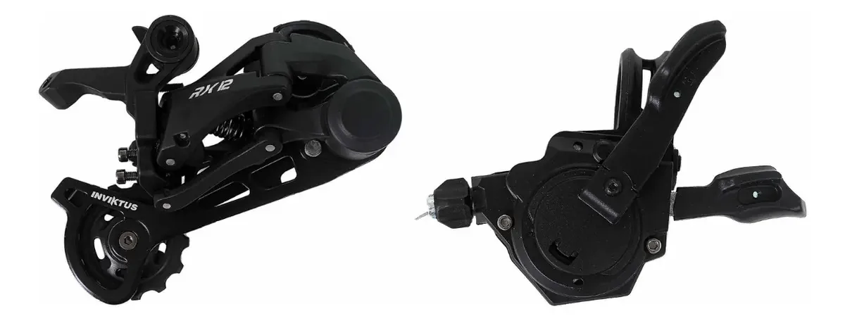 Kit Relação Inviktus Câmbio + Alavanca 12V MTB Até 52D Trocador Ergonômico