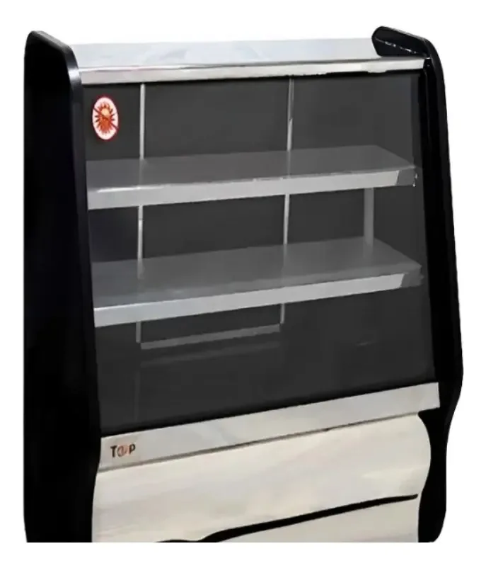 Balcão 80cm Black Refrigerado Mercadinho Expositor Padaria Estilo De Vidro Reto