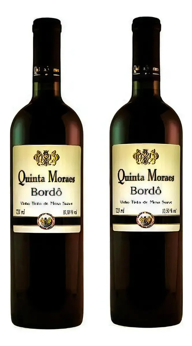 Kit 2 Vinhos Quinta Moraes Bordo Tinto Suave