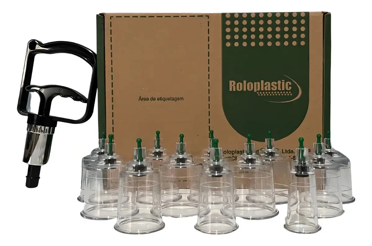 Kit Ventosaterapia Roloplastic 12 Ventosas Ultra Resistentes Policarbonato