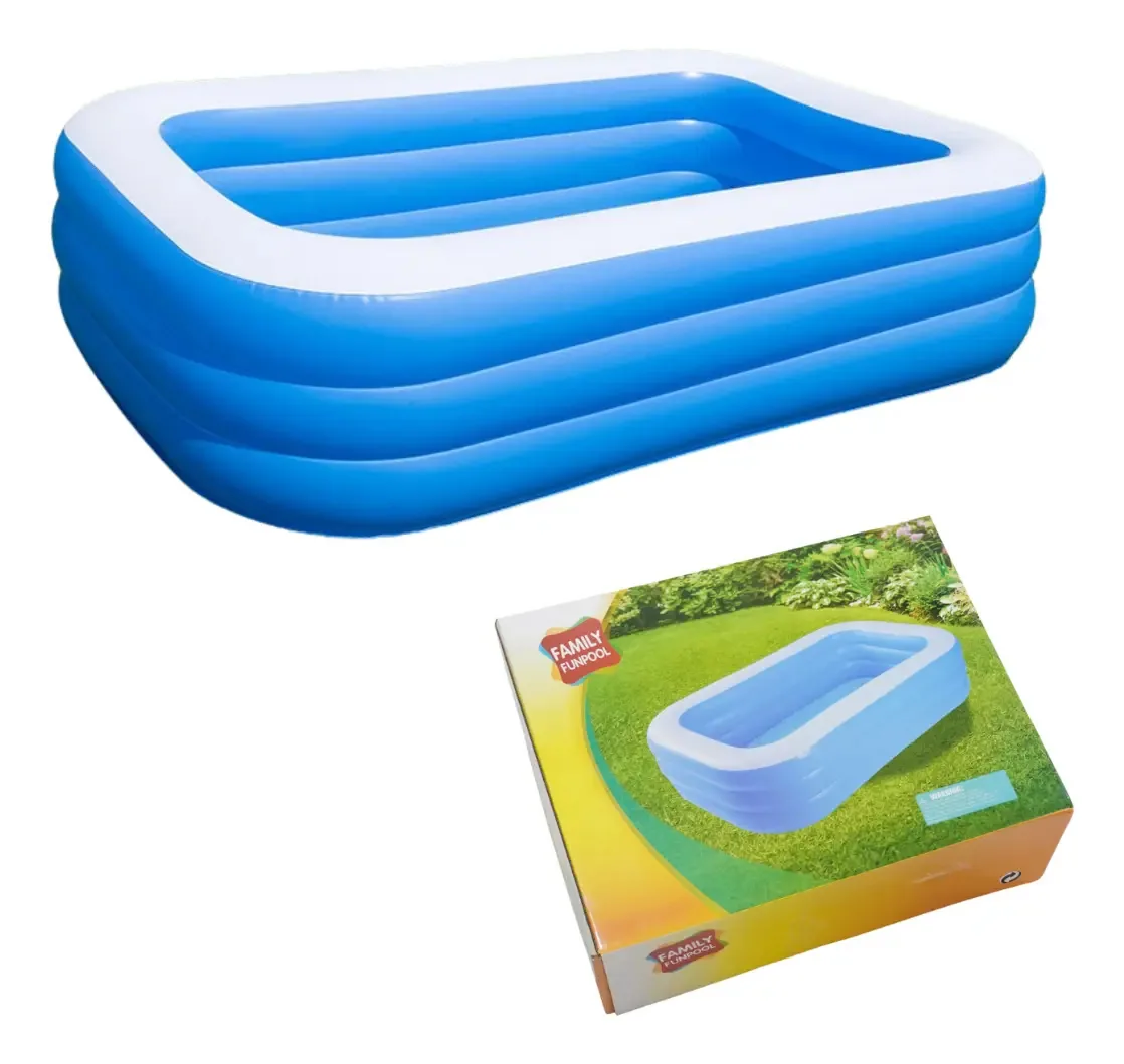 Piscina Inflavel Retangular Pvc 2,00x1,35x0,56m Azul Quintal