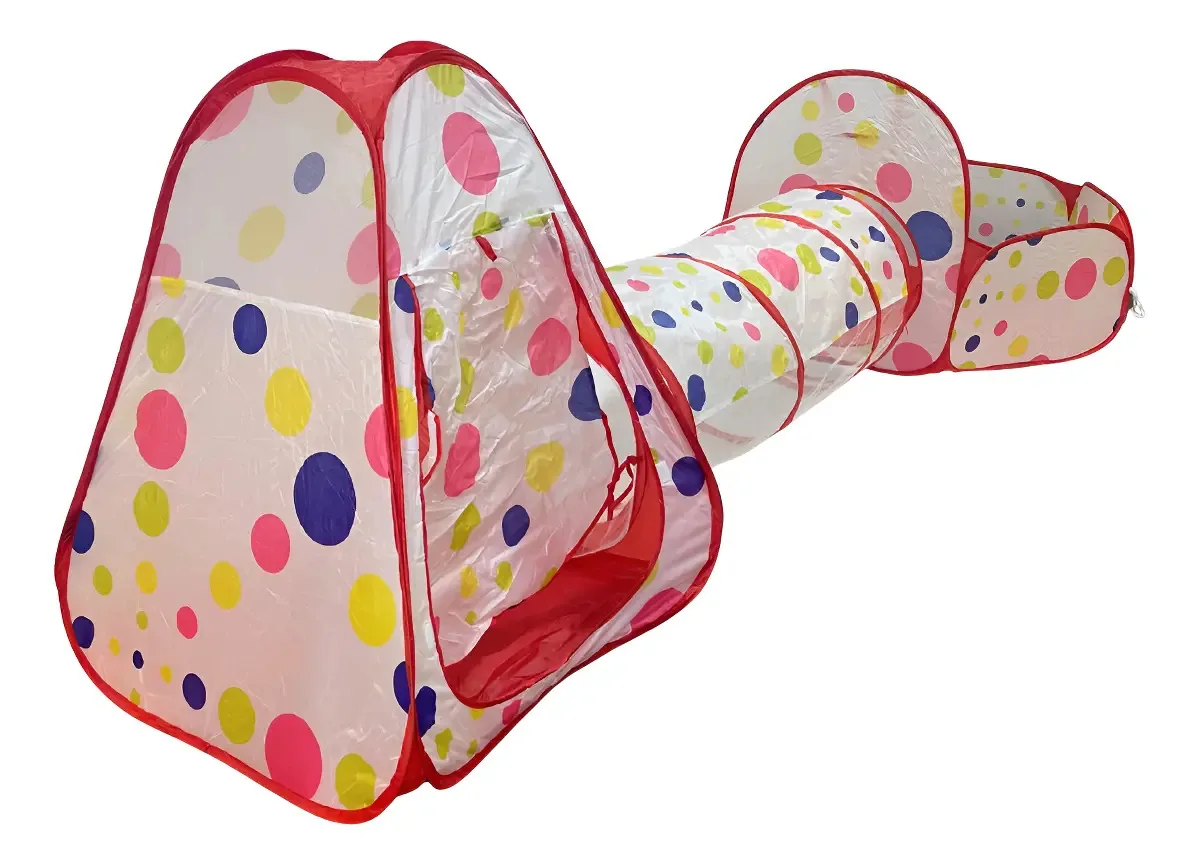 Barraca Infantil Com Túnel E Cercadinho Diversas Cores Cor Vermelho