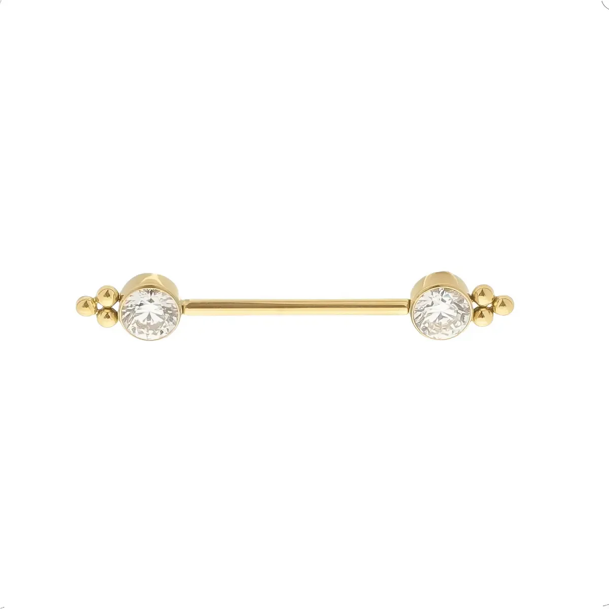 Piercing Mamilo Cachos Titânio Dourado