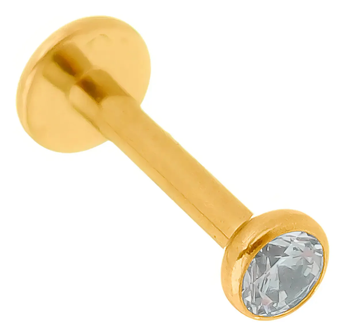 Kit De 3 Piercings De Aço Ponto De Luz Dourado 2mm