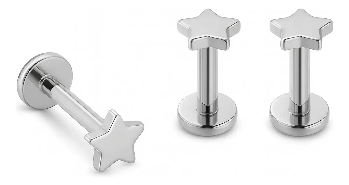 Kit 3 Piercings Amo Piercing Aço Cirúrgico Prateado Helix Tragus