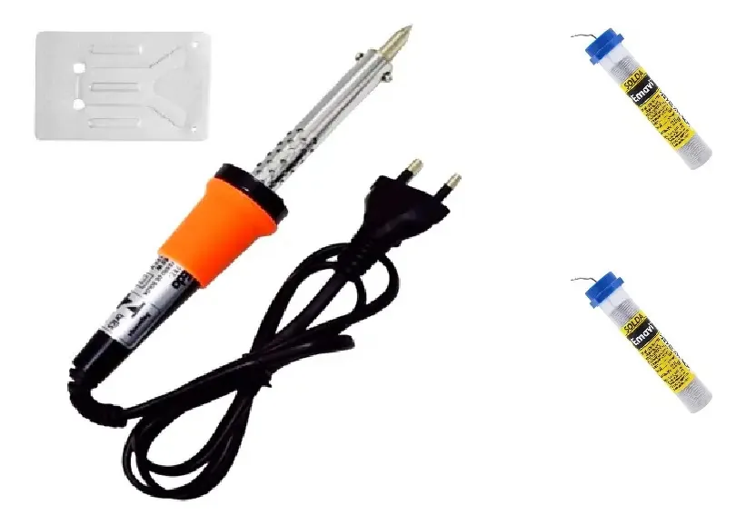 Kit Ferro De Solda De Solda + 2 Tubete Em Fio 40w 110v