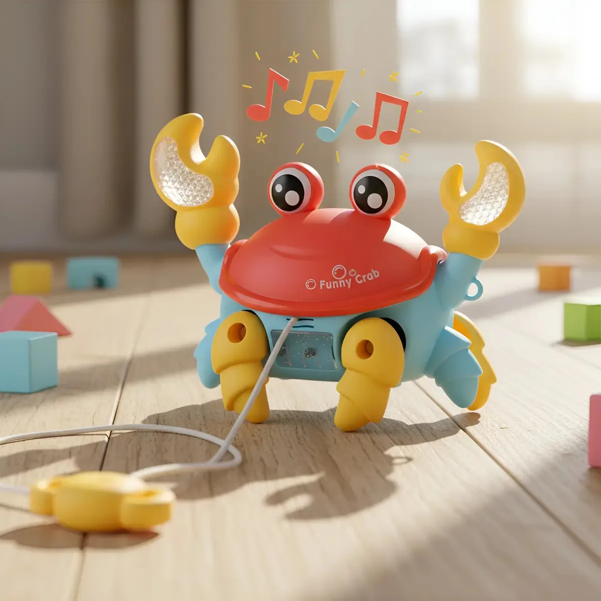 Caranguejo Brinquedo Fujão Toy Crab Luz E Som Pilhas Não Inclusas