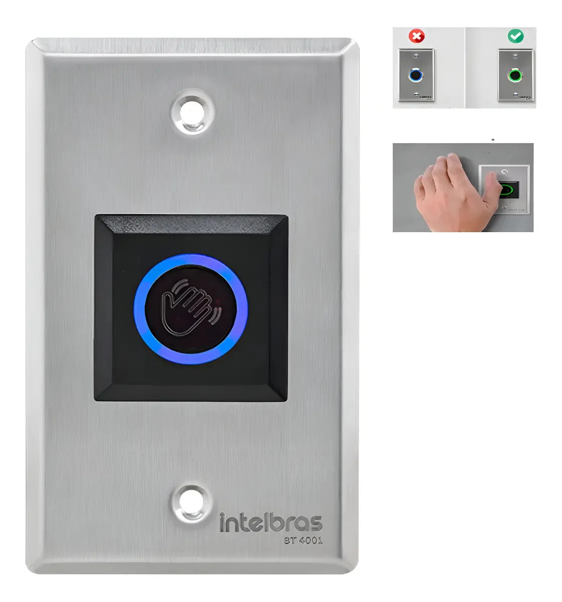 Botoeira No Touch Controle Acesso Saida Bt4001 Intelbras Cor Inox