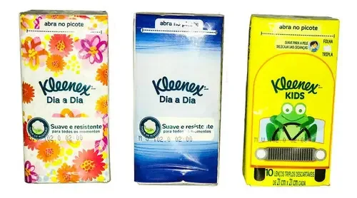 Kit 10 Pacotes Lenço De Papel Descartável Kleenex Dia A Dia