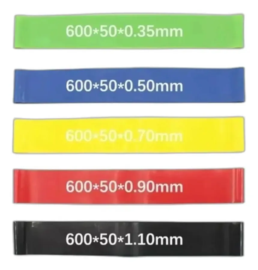 Kit 5 Mini Bands Borracha Elastico Extensor Super Bands