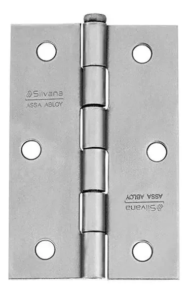 Kit Com 24 Dobradiças Silvana de Ferro Polido Para Portas e Móveis 3"