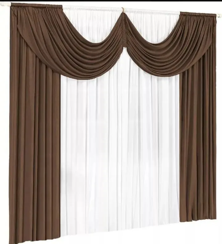 Cortina Paris 3,00mx2,80m Para Sala E Quarto Tabaco E Branco