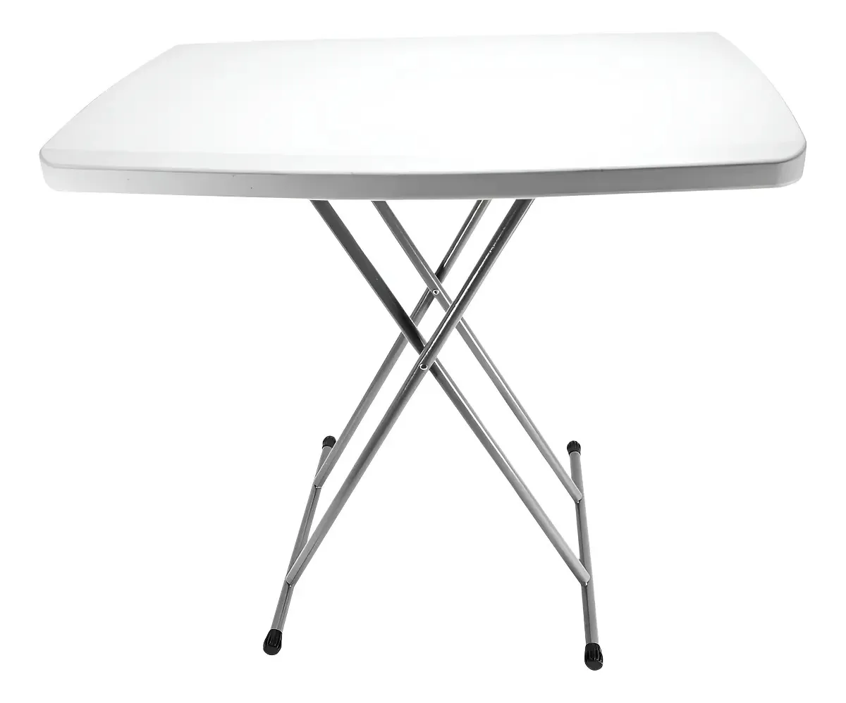 Mesa de jardim dobrável de plástico retangular 75 cm branca
