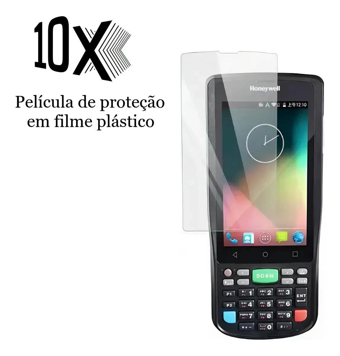 Kit com 10 Películas Protetoras em Filme Plástico PDATEC para Honeywell Scanpal EDA50K