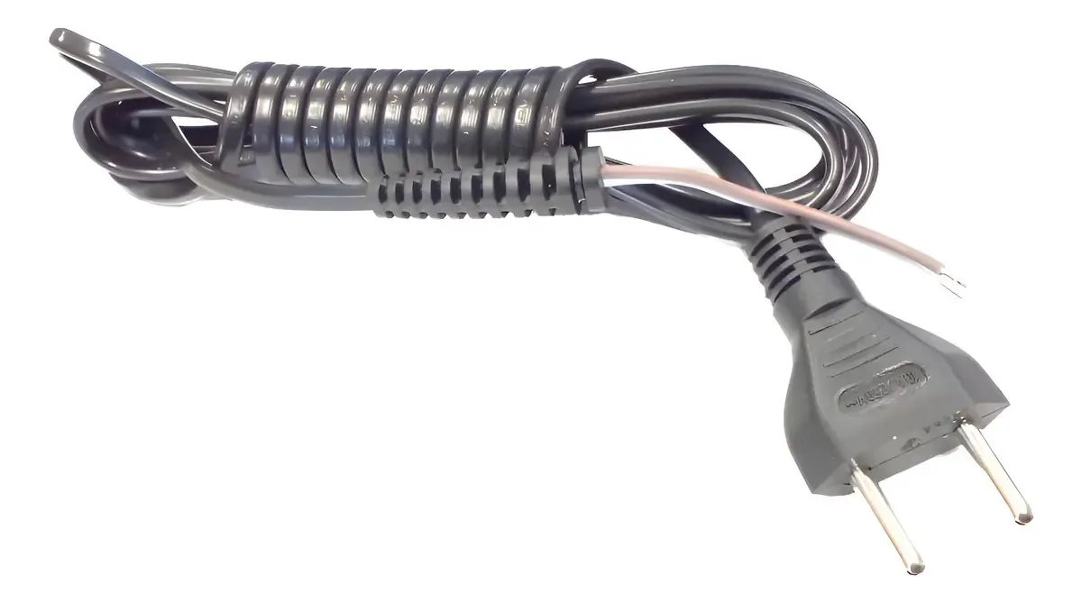 Cabo Com Luva Fixa Para Pranchas De Cabelo 2x0,75mm² 10a Preto