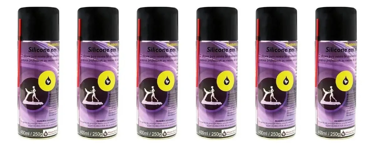 Silicone Spray Para Esteira Academia 6 Unidades