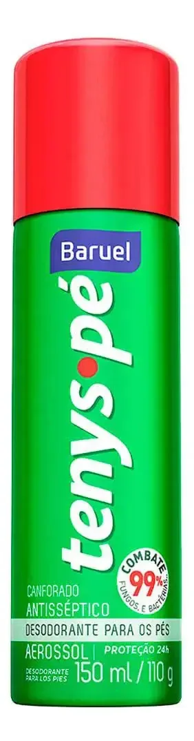 2 Desodorante Antisséptico Tenys Pé Baruel Spray Canforado