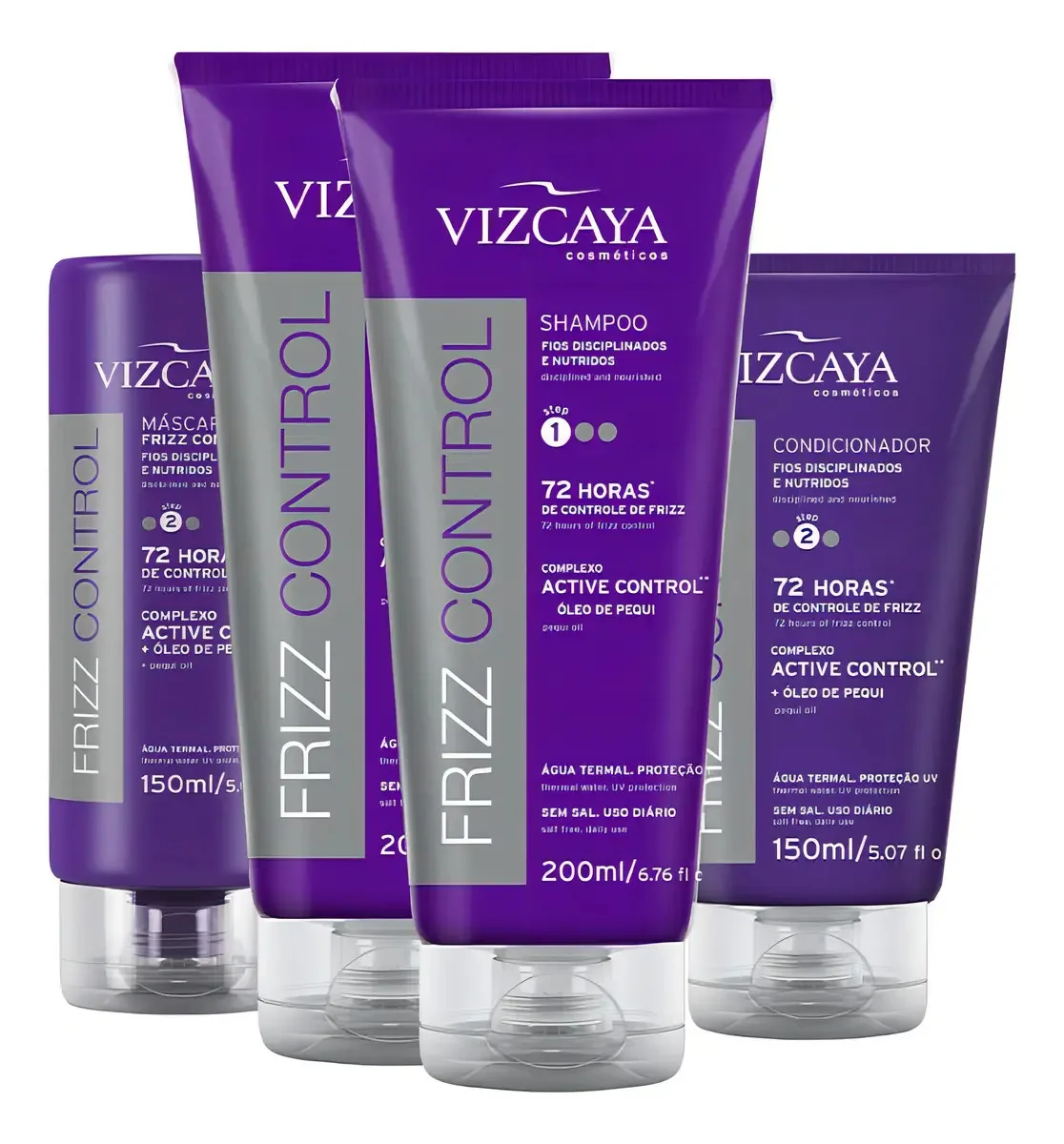 Kit Quadruplo 2 Shampoos 200ml + Condicionador 150ml + Másca